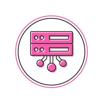 Filled outline Server, Data, Web Hosting icon isolated on white background Illustrazione stock