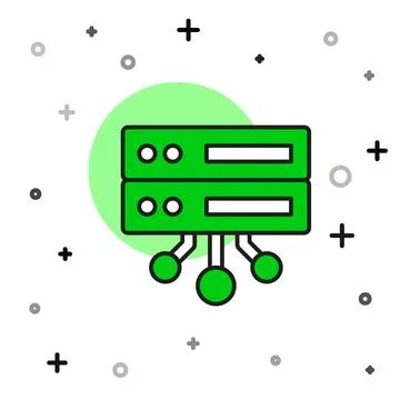 Filled outline Server, Data, Web Hosting icon isolated on white background Stock Illustration