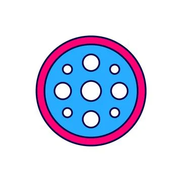 Filled outline Sewing button for clothes icon isolated on white background. C Stock Illustration