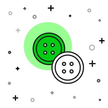 Filled outline Sewing button for clothes icon isolated on white background Illustrazione stock