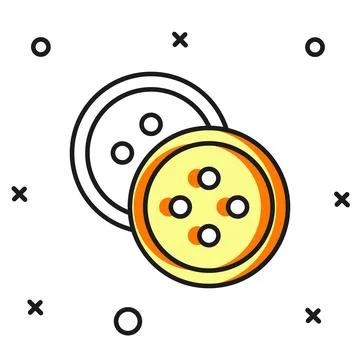 Filled outline Sewing button for clothes icon isolated on white background... Stock Illustration
