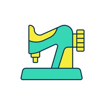 Filled outline Sewing machine icon isolated on white background. Vector Stock Illustration