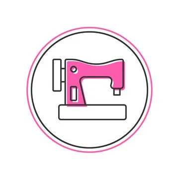 Filled outline Sewing machine icon isolated on white background. Vector Stock Illustration