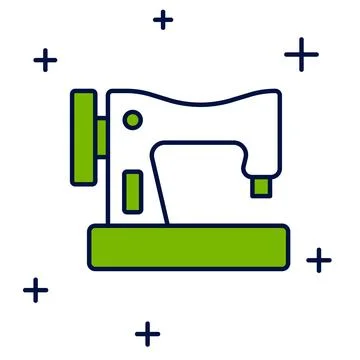 Filled outline Sewing machine icon isolated on white background. Vector Stock Illustration