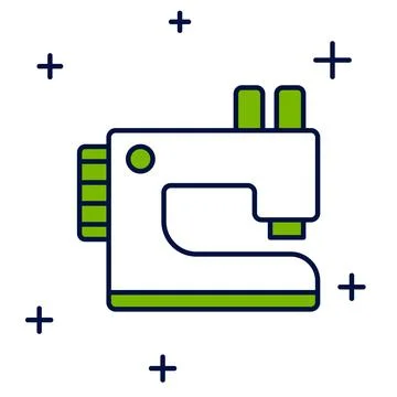 Filled outline Sewing machine icon isolated on white background. Vector Stock Illustration