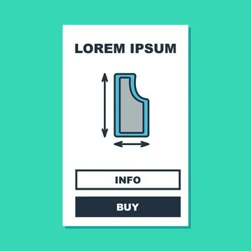 Filled outline Sewing pattern icon isolated on turquoise background. Markings Stock Illustration