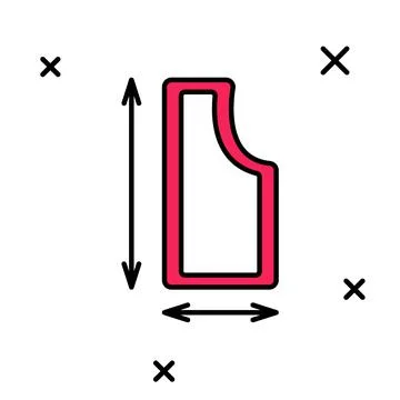 Filled outline Sewing pattern icon isolated on white background. Markings for Illustrazione stock