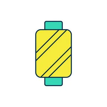 Filled outline Sewing thread on spool icon isolated on white background. Yarn Stock Illustration