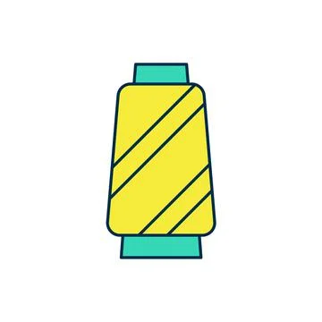 Filled outline Sewing thread on spool icon isolated on white background. Yarn Stock Illustration