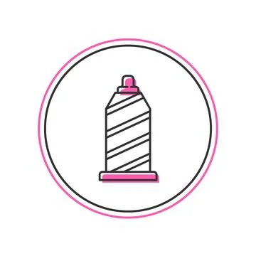 Filled outline Sewing thread on spool icon isolated on white background. Yarn Stock Illustration