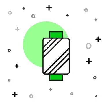 Filled outline Sewing thread on spool icon isolated on white background. Yarn Stock Illustration