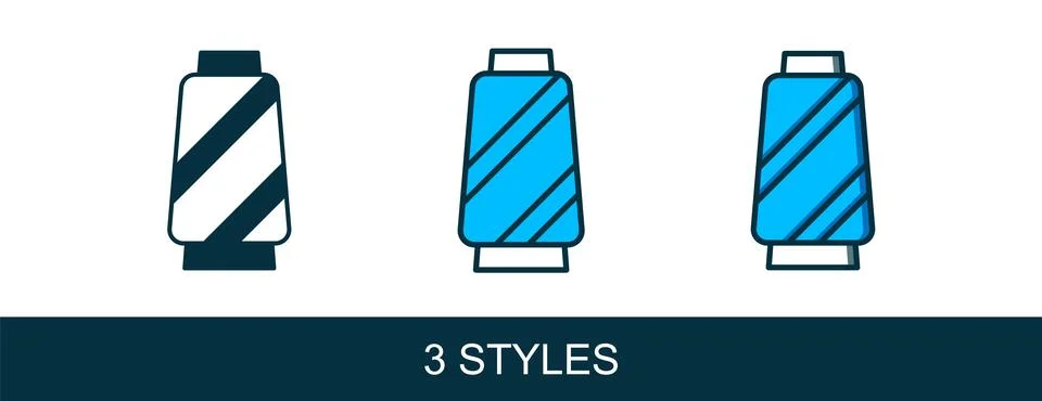Filled outline Sewing thread on spool icon isolated on white background. Ya.. Stock Illustration