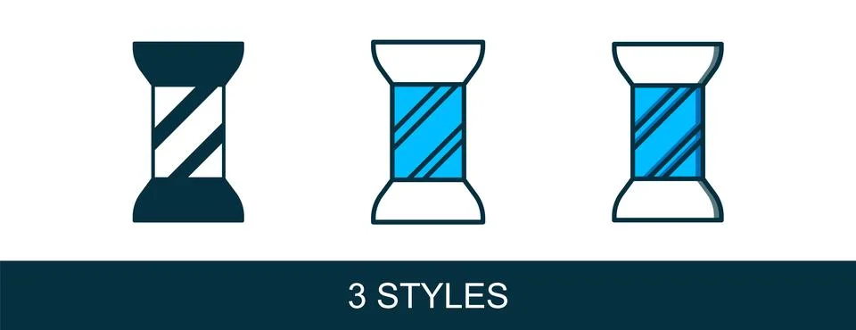 Filled outline Sewing thread on spool icon isolated on white background. Ya.. Stock Illustration