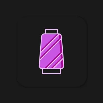 Filled outline Sewing thread on spool icon isolated on black background. Ya.. Stock Illustration
