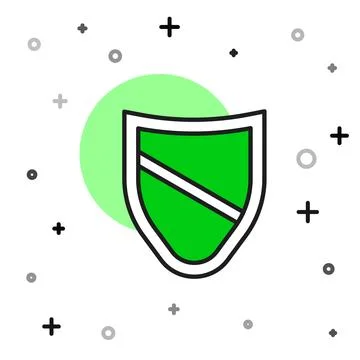 Filled outline Shield icon isolated on white background. Guard sign. Security Stock Illustration