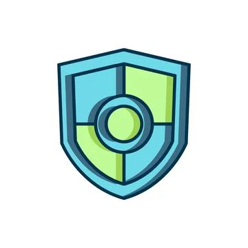 Filled outline Shield icon isolated on white background. Guard sign. Securi.. Stock Illustration