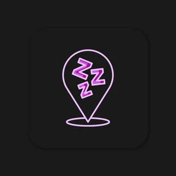 Filled outline Sleepy icon isolated on black background. Sleepy zzz talk bu.. Stock Illustration
