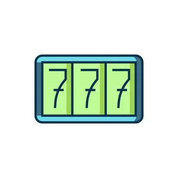 Filled outline Slot machine with lucky sevens jackpot icon isolated on whit.. Stock Illustration