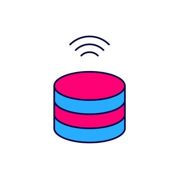 Filled outline Smart Server, Data, Web Hosting icon isolated on white backgro Illustrazione stock