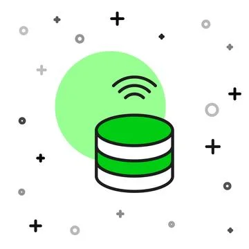 Filled outline Smart Server, Data, Web Hosting icon isolated on white background Stock Illustration