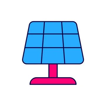 Filled outline Solar energy panel icon isolated on white background. Sun wi.. Stock Illustration