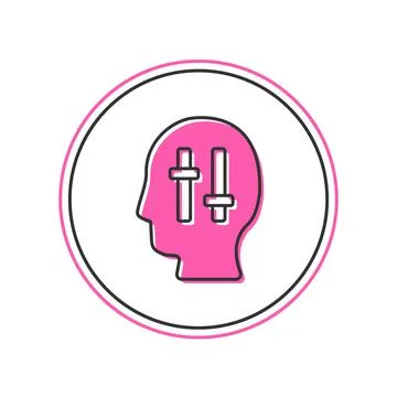 Filled outline Solution to the problem in psychology icon isolated on white b Illustrazione stock