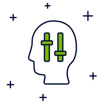 Filled outline Solution to the problem in psychology icon isolated on white Illustrazione stock