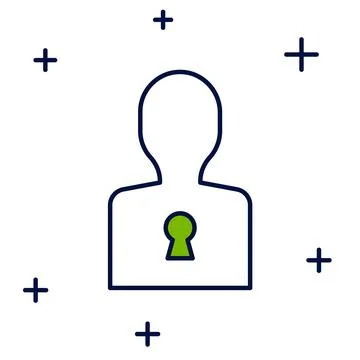 Filled outline Solution to the problem in psychology icon isolated on white b Illustrazione stock