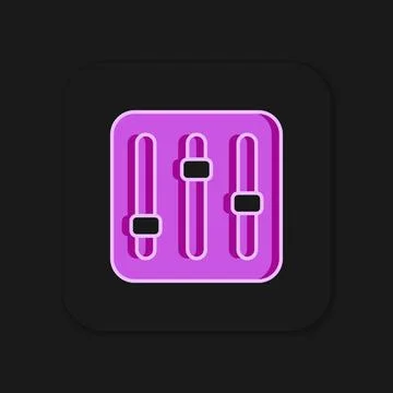 Filled outline Sound mixer controller icon isolated on black background. Dj.. Stock Illustration