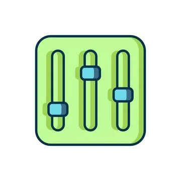 Filled outline Sound mixer controller icon isolated on white background. Dj.. Stock Illustration