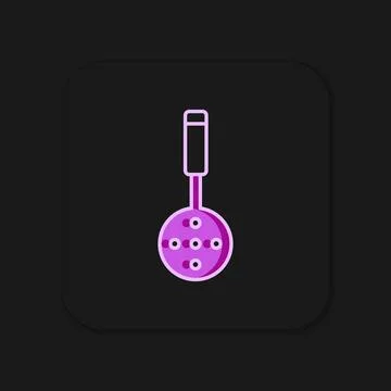 Filled outline Spatula icon isolated on black background. Kitchen spatula i.. Stock Illustration