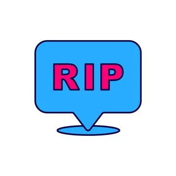 Filled outline Speech bubble rip death icon isolated on white background. Vector Stock Illustration