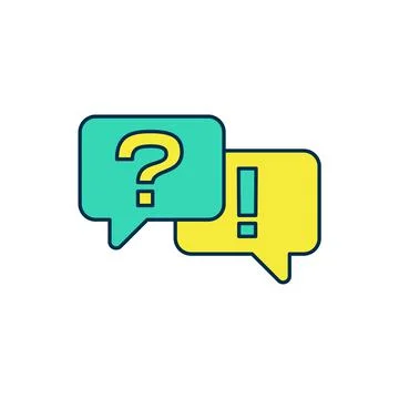 Filled outline Speech bubbles with Question and Answer icon isolated on white Stock Illustration