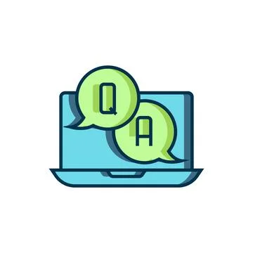 Filled outline Speech bubbles with Question and Answer icon isolated on whi.. 库存插图