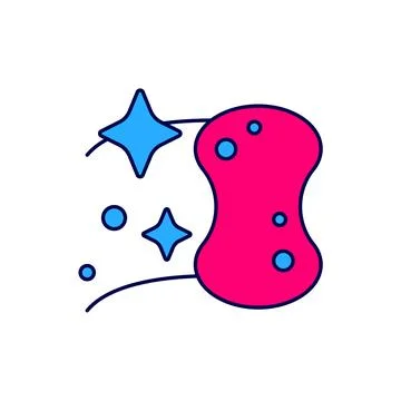 Filled outline Sponge icon isolated on white background. Wisp of bast for was Stock Illustration