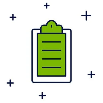 Filled outline Sport training program or fitness plan icon isolated on white  Illustrazione stock