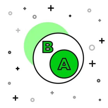 Filled outline Subsets, mathematics, a is subset of b icon isolated on white  Stock Illustration