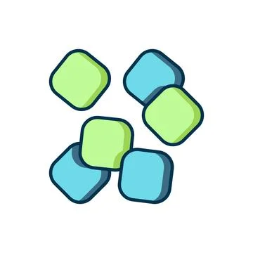 Filled outline Sugar cubes icon isolated on white background. Sweet, nutrit.. Stock Illustration