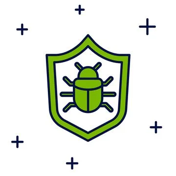 Filled outline System bug concept icon isolated on white background. Code bug Stock Illustration