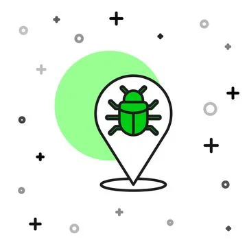 Filled outline System bug concept icon isolated on white background. Code bug イラスト素材