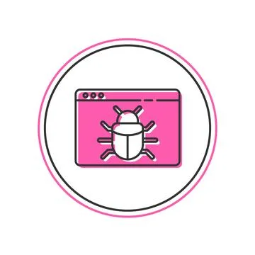 Filled outline System bug concept icon isolated on white background. Code bug Stock Illustration