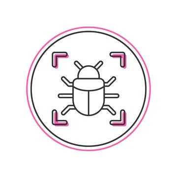 Filled outline System bug concept icon isolated on white background. Code bug Stock Illustration