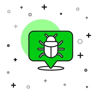 Filled outline System bug concept icon isolated on white background. Code bug Stock Illustration