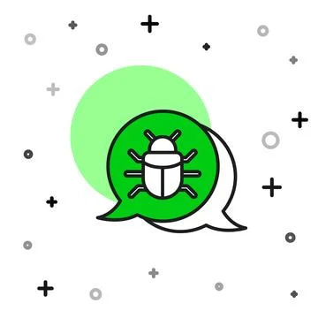 Filled outline System bug concept icon isolated on white background. Code bug Stock Illustration