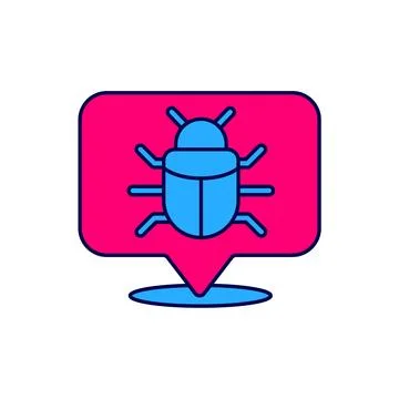 Filled outline System bug concept icon isolated on white background. Code b.. イラスト素材