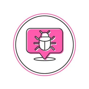 Filled outline System bug concept icon isolated on white background. Code b.. Stock Illustration