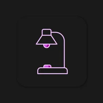Filled outline Table lamp icon isolated on black background. Flat filled ou.. Stock Illustration