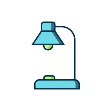Filled outline Table lamp icon isolated on white background. Flat filled ou.. Stock Illustration