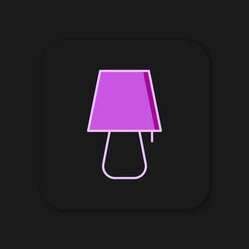 Filled outline Table lamp icon isolated on black background. Night light. F.. Stock-Illustration