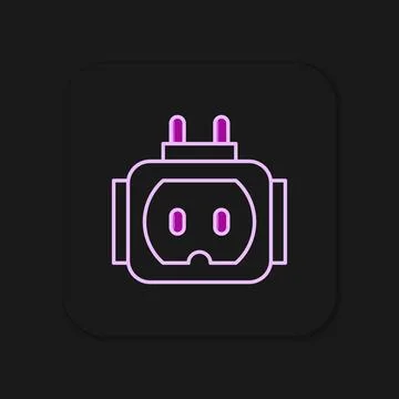 Filled outline Tee plug electric with clipping path icon isolated on black .. Illustration